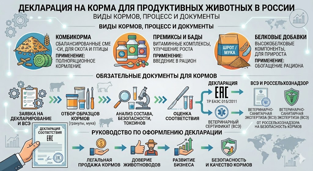 Декларация на Корма для Продуктивных Животных: ТР ЕАЭС, Ветконтроль 2026