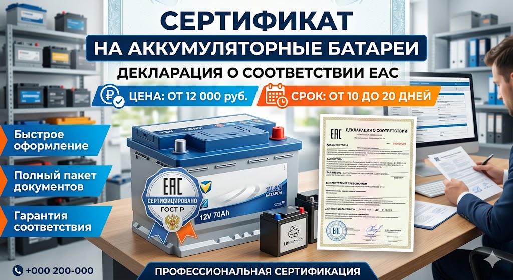 Сертификат на аккумуляторные батареи: когда нужен и как оформить в России