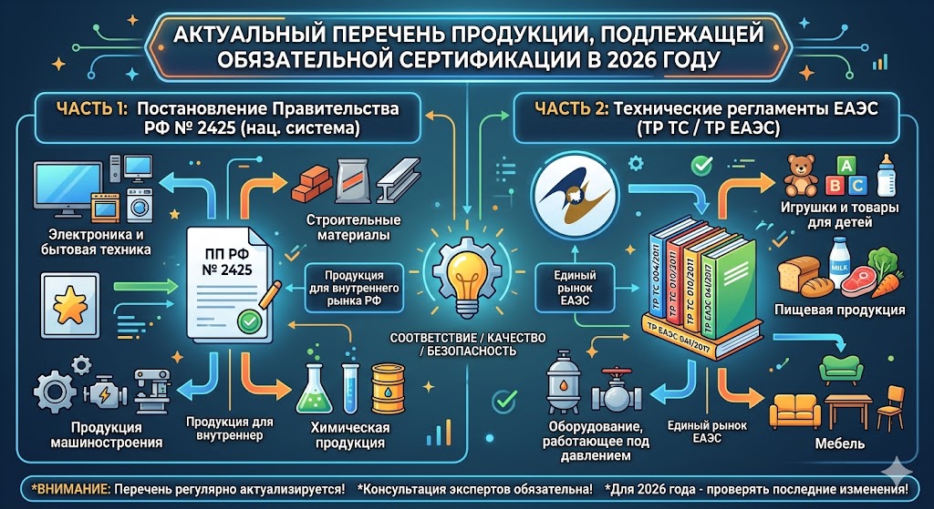 Обязательная сертификация товаров: ПП РФ № 2425 и ТР ТС