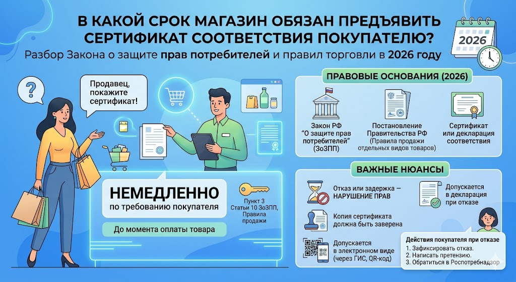Срок предъявления сертификата: обязанности магазина и Закон о защите прав потребителей