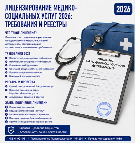 Лицензирование медико-социальных услуг: требования и реестры в России