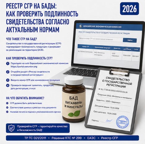 Реестр СГР на БАДы: как проверить подлинность свидетельства согласно актуальным нормам