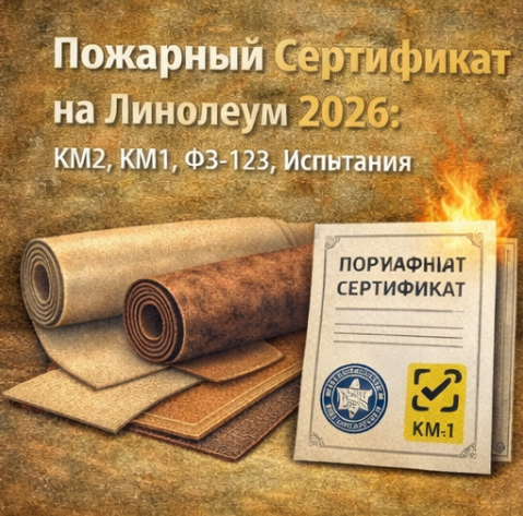 Пожарный Сертификат на Линолеум 2026: КМ2, КМ1, ФЗ-123, Испытания