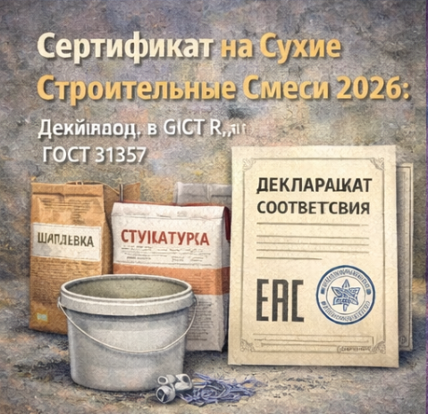 Сертификат на Сухие Строительные Смеси 2026: Декларация ГОСТ Р, ГОСТ 31357