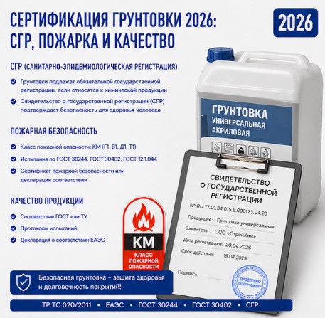Сертификация грунтовки 2026: СГР, Пожарка и Качество