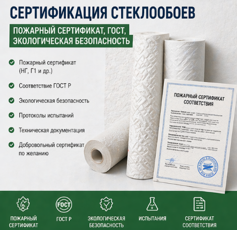 Сертификация стеклообоев: Пожарный сертификат, ГОСТ, экологическая безопасность