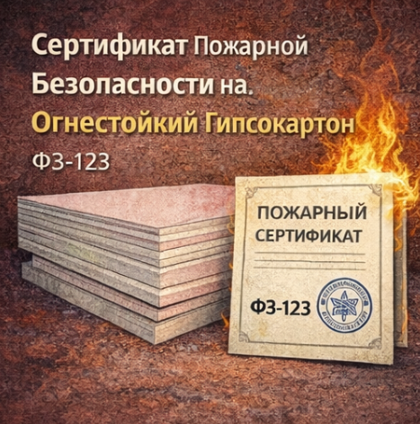 Сертификат Пожарной Безопасности на Огнестойкий Гипсокартон 2026: ФЗ-123