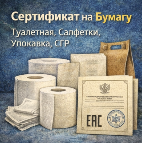 Сертификат на Бумагу 2026: Туалетная, Салфетки, Упаковка, СГР
