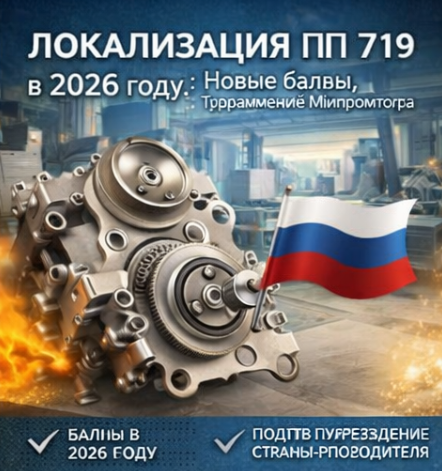 Локализация ПП 719 в 2026 году: Новые баллы, Требования Минпромторга