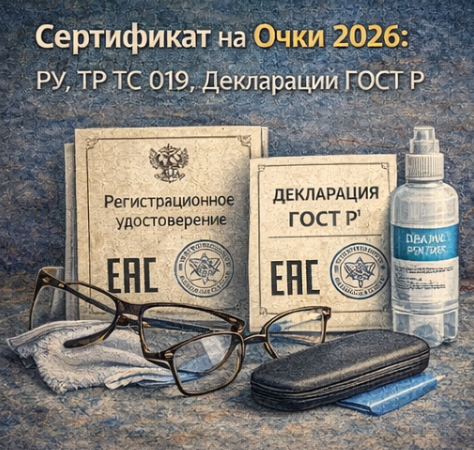 Сертификат на очки: РУ Росздравнадзора, ТР ТС 019 и декларация ГОСТ Р