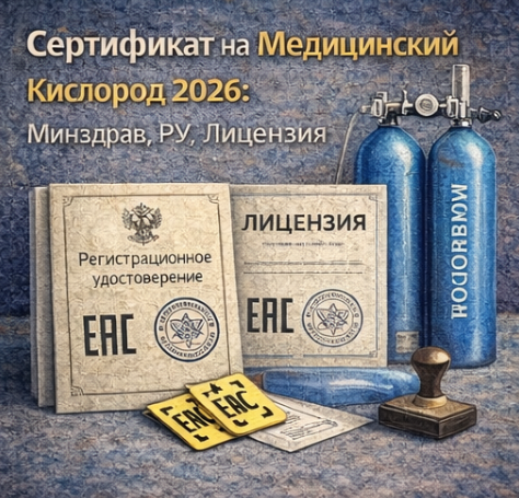 Сертификат на Медицинский Кислород 2026: Минздрав, РУ, Лицензия