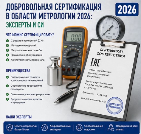 Добровольная сертификация в области метрологии: эксперты и средства измерений