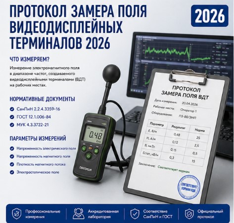 Протокол замера поля видеодисплейных терминалов 2026