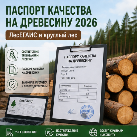 Паспорт качества на древесину 2026: ЛесЕГАИС и круглый лес