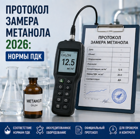 Протокол замера метанола 2026: нормы ПДК