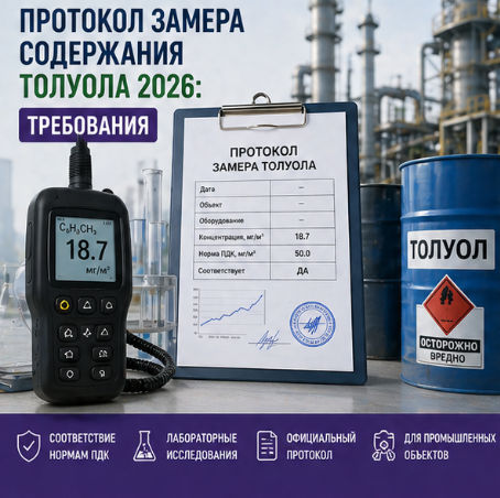 Протокол замера содержания толуола 2026: требования