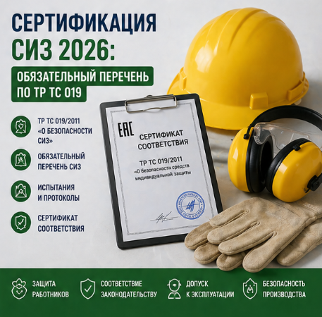 Сертификация СИЗ 2026: обязательный перечень по ТР ТС 019