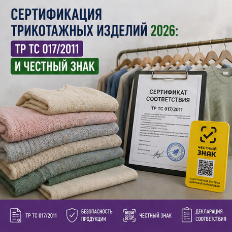 Сертификация трикотажных изделий 2026: ТР ТС 017/2011 и Честный Знак