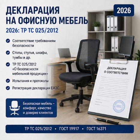 Декларация на офисную мебель 2026: ТР ТС 025/2012
