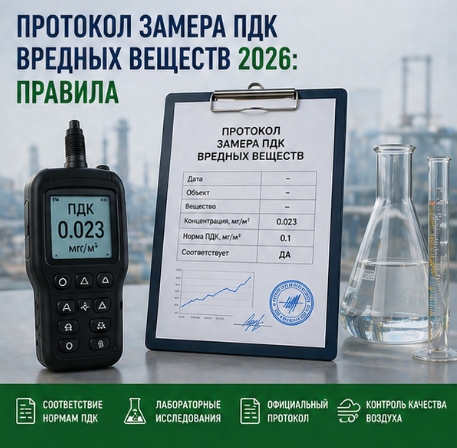 Протокол замера ПДК вредных веществ 2026: правила