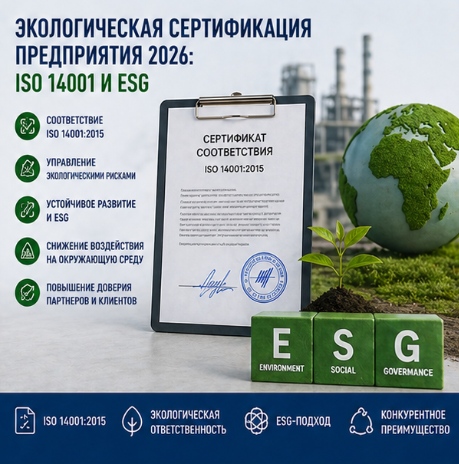 Экологическая сертификация предприятия 2026: ISO 14001 и ESG
