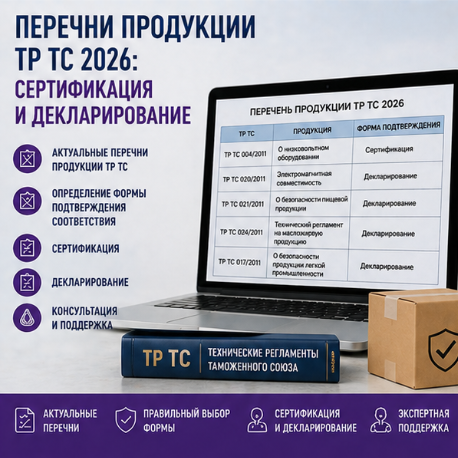 Перечни продукции ТР ТС 2026: сертификация и декларирование