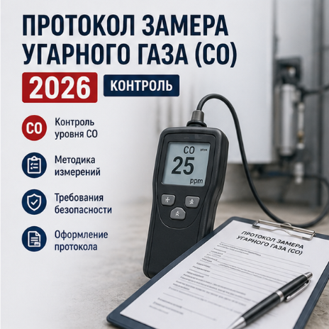 Протокол замера угарного газа (CO) 2026: контроль