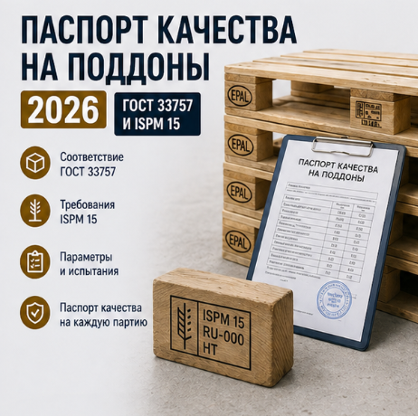 Паспорт качества на поддоны 2026: ГОСТ 33757 и ISPM 15