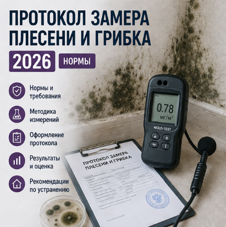 Протокол замера плесени и грибка 2026: нормы