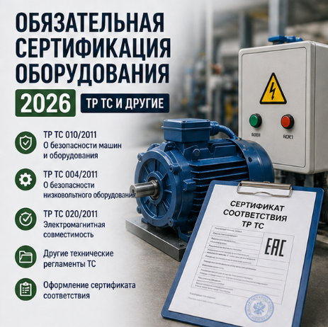 Обязательная сертификация оборудования: ТР ТС 010, 004, 020 и другие регламенты