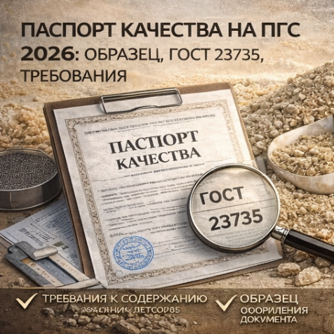 Паспорт качества на ПГС 2026: Образец, ГОСТ 23735, Требования