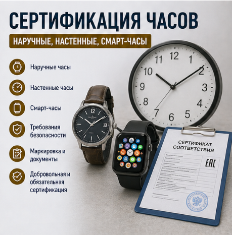 Сертификация часов — наручные, настенные, смарт-часы