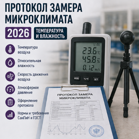 Протокол замера микроклимата 2026: температура и влажность