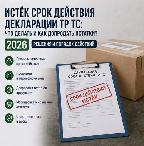 Истёк срок действия декларации ТР ТС: что делать и как допродать остатки?