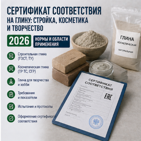 Сертификат соответствия на глину: стройка, косметика и творчество согласно актуальным нормам
