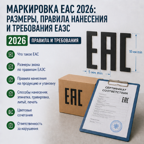 Маркировка EAC: размеры, правила нанесения и требования ЕАЭС в России