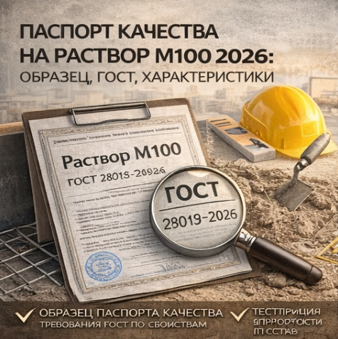 Паспорт качества на Раствор М100 2026: Образец, ГОСТ, Характеристики