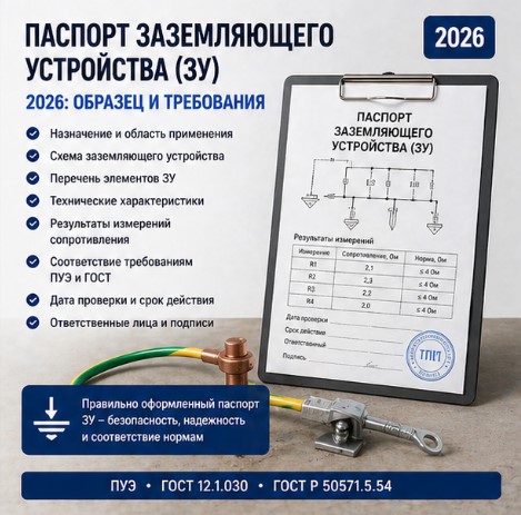 Паспорт заземляющего устройства (ЗУ) 2026: образец и требования