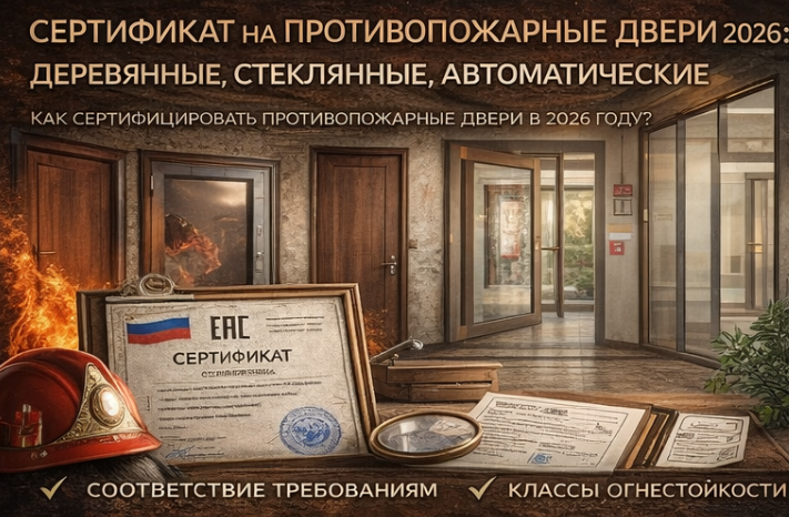 Сертификат на Противопожарные Двери 2026: Деревянные, Стеклянные, Автоматические