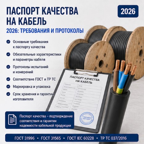 Паспорт качества на кабель 2026: требования и протоколы