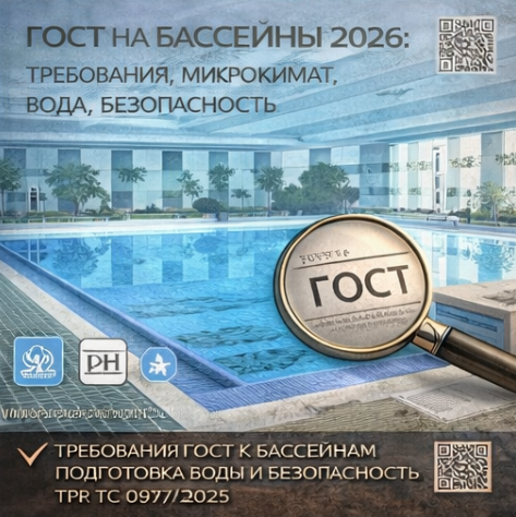 ГОСТ на бассейны: требования к воде, микроклимату и безопасности в России