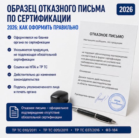 Образец отказного письма по сертификации 2026: как оформить правильно