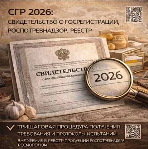 СГР 2026: Свидетельство о госрегистрации, Роспотребнадзор, Реестр