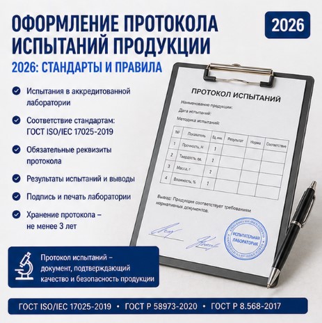 Оформление протокола испытаний продукции 2026: стандарты и правила