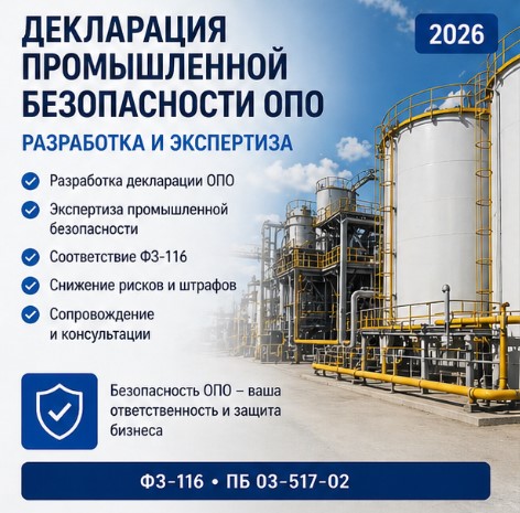 Декларация промышленной безопасности ОПО: разработка и экспертиза 2026