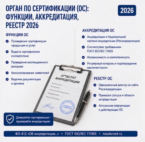 Орган по сертификации (ОС): функции, аккредитация, реестр