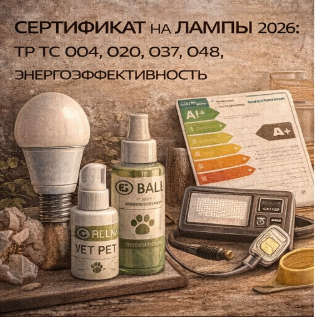 Сертификат на Лампы 2026: ТР ТС 004, 020, 037, 048, Энергоэффективность
