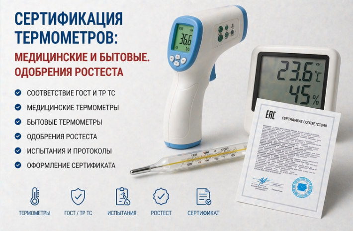 Сертификация медицинских и бытовых термометров в России: РУ, поверка и документы Ростеста
