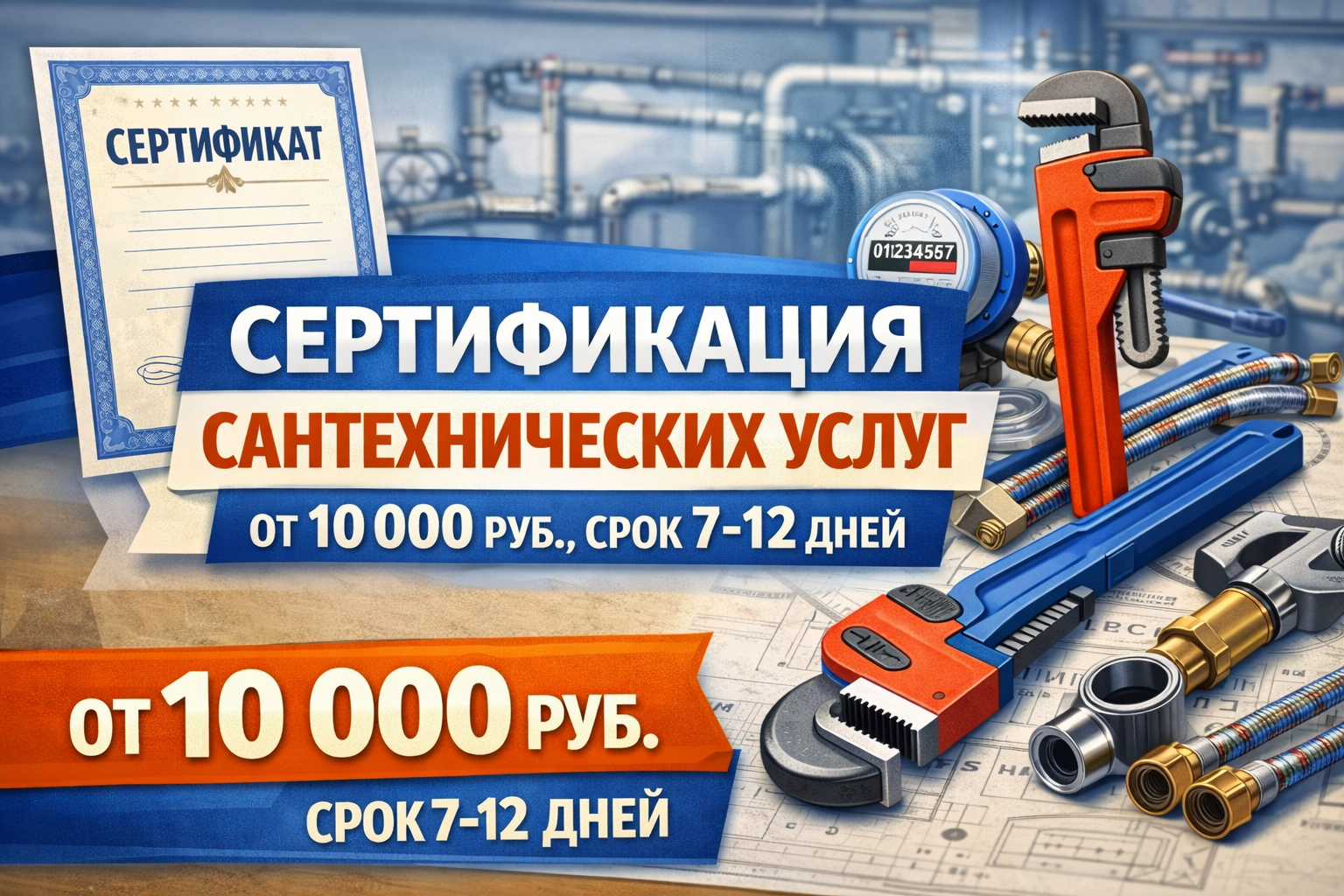 Сертификат на сантехнические услуги от 10 000 руб., срок 7-12 дней | Реестр Гарант