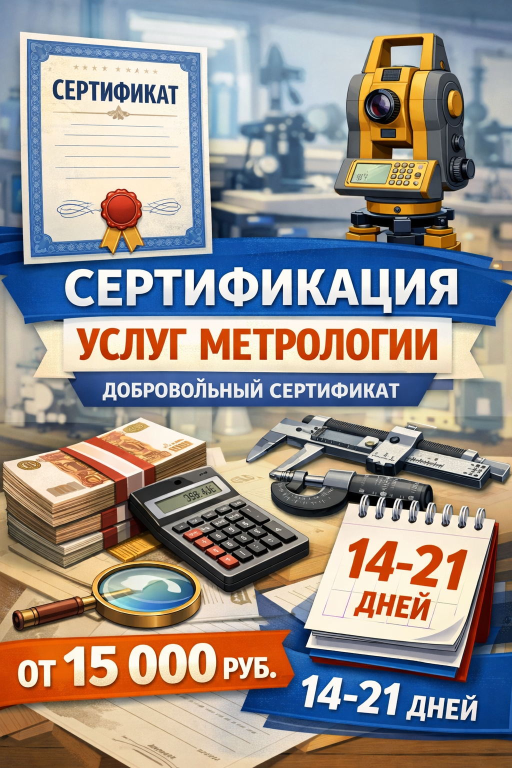 Сертификация метрологических услуг от 15 000 руб., срок 14-21 день | Реестр Гарант